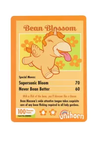 carta collezionabile unihorn bean blossom