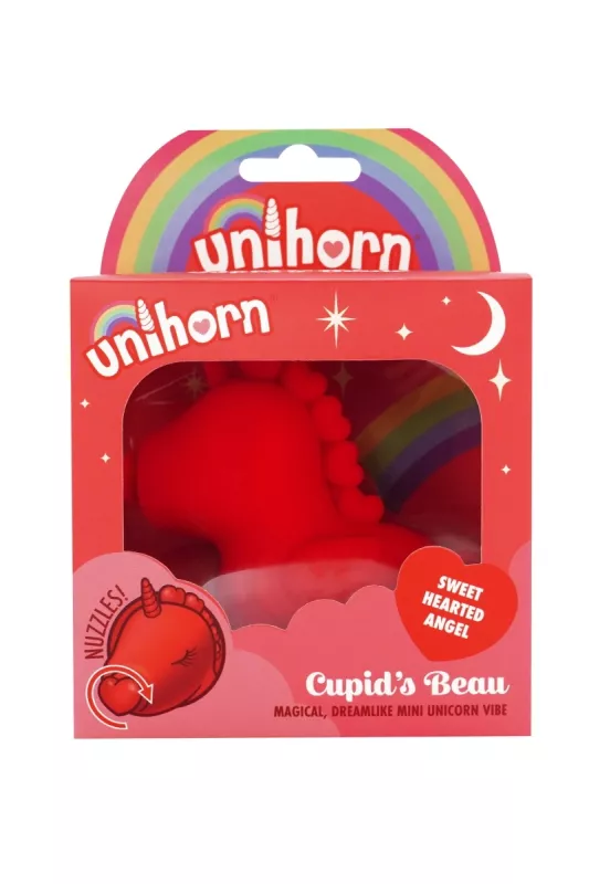 Unihorn Cupid’s Beau nella confezione – vibratore unicorno rosso Unihorn Cupid’s Beau nella confezione – vibratore unicorno rosso