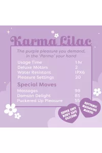 Technical sheet of the Karma Lilac Unihorn vibrator