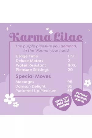 Technical sheet of the Karma Lilac Unihorn vibrator