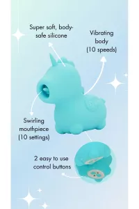 Infographic showing Mount’n Peak Unihorn’s 10 tongue and vibration modes