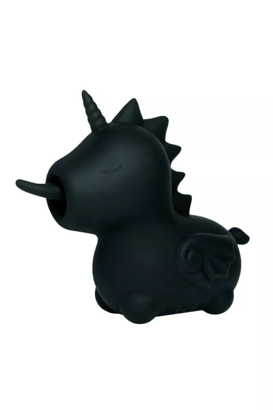 Side view of Wild Spirit Unihorn in matte black unicorn design