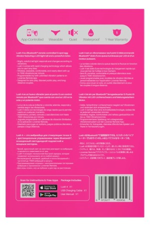 Back of the Lovense Lush 4 box