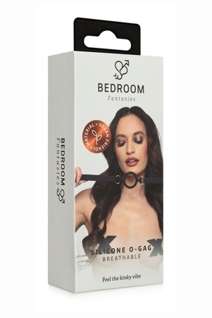 Packaging Bedroom Fantasies bâillon O-Gag respirant en silicone noir