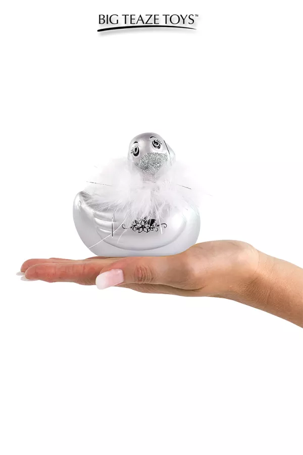 Mini vibrating duck Duckie Paris - silver