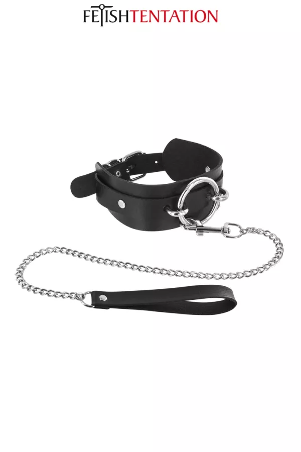Collier avec anneau & laisse - Fetish Tentation Collier avec anneau & laisse - Fetish Tentation