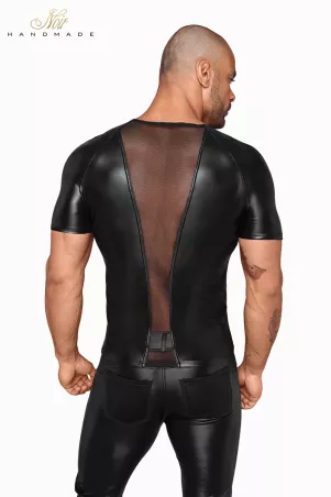 Wetlook- und Mesh-T-Shirt H056