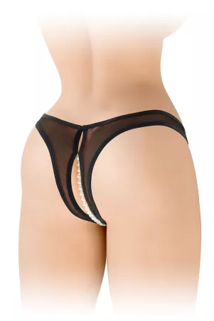 Braccio aperto con perline Sophie - nero