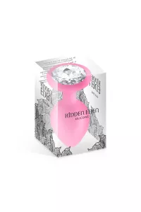 Plug gioiello in silicone rosa L