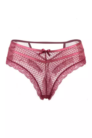 Tanga in pizzo Bordeau