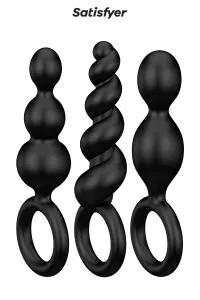 Set mit 3 schwarzen Booty Call Plugs