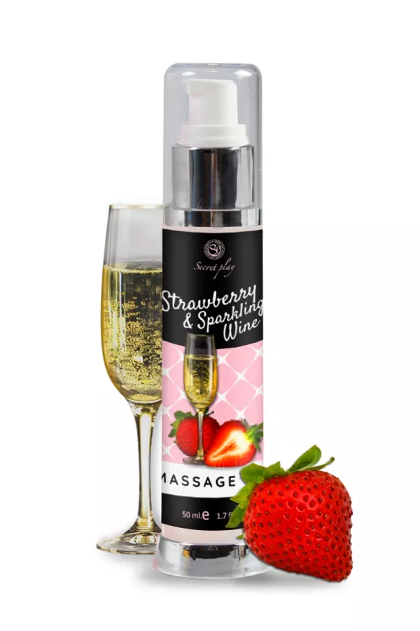 Erdbeer-Massageöl und Schaumwein Erdbeer-Massageöl und Schaumwein