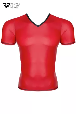 T-shirt wetlook rouge