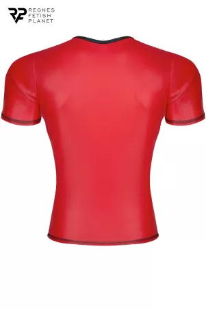 T-shirt wetlook rouge