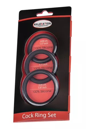 Set mit 3 Silikon-CockRings