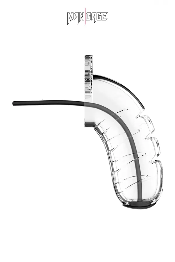 10cm chastity cage with urethral probe - ManCage 16