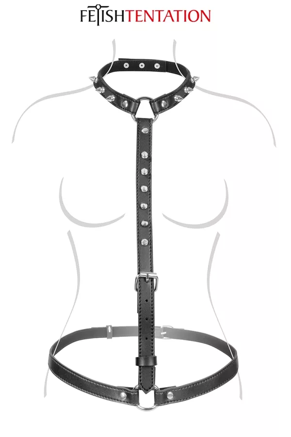 Stretch bust harness spiked Stretch bust harness spiked
