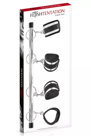 Fetish Tentation Fesselstange – 4 verstellbare Metallmanschetten