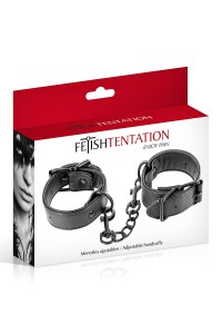 Menottes simili cuir ajustables - Fetish Tentation