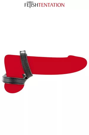 Doppio Cockring Ecopelle Nera | Fetish Tentation