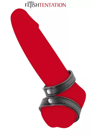 Doppio Cockring Ecopelle Nera | Fetish Tentation