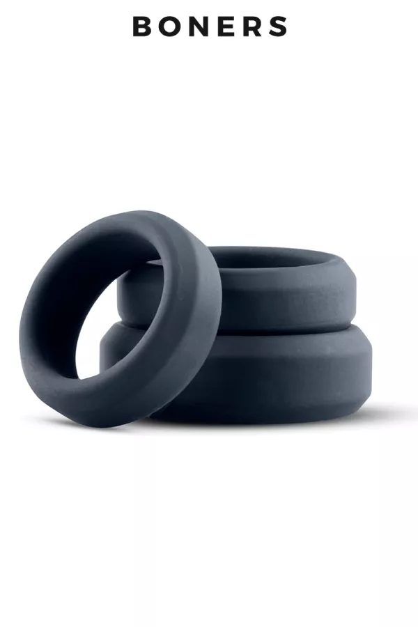 Kit de 3 anneaux de pénis larges - Boners Kit de 3 anneaux de pénis larges - Boners