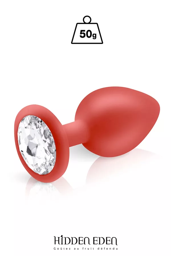 Plug gioiello in silicone rosso M Plug gioiello in silicone rosso M