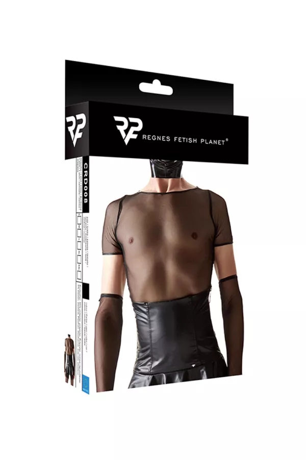 Schwarzes Mesh-T-Shirt