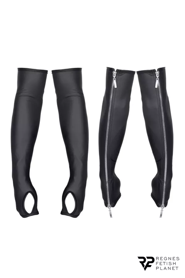 Wetlook lange Handschuhe mit Reißverschluss