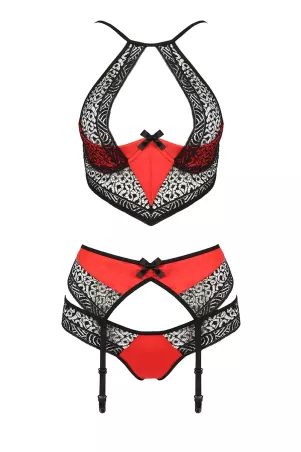 Ensemble à jarretelles Scarlet rouge - Passion