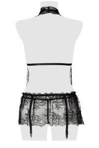 Set erotische Spitze Kleid, Geschirr und String