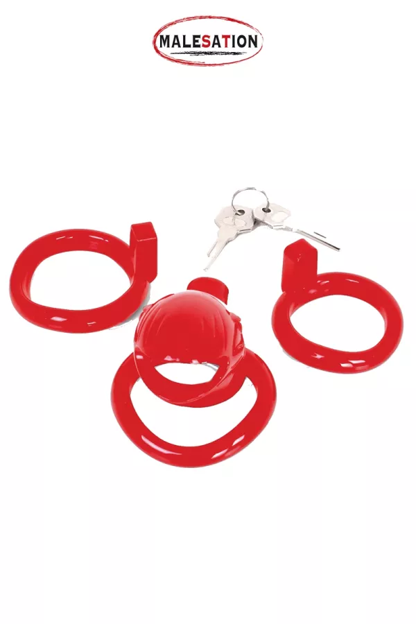 Red ABS chastity cage