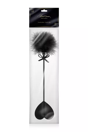 Tapette coeur avec pompon noir - Sweet Caress