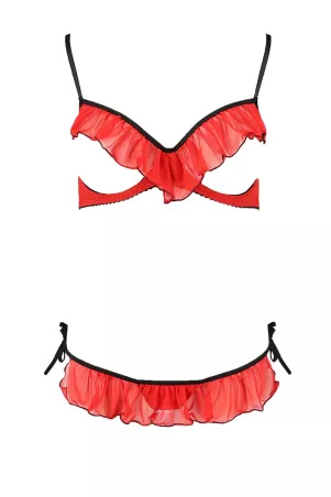Oben-ohne-Lingerie-Set Cherry