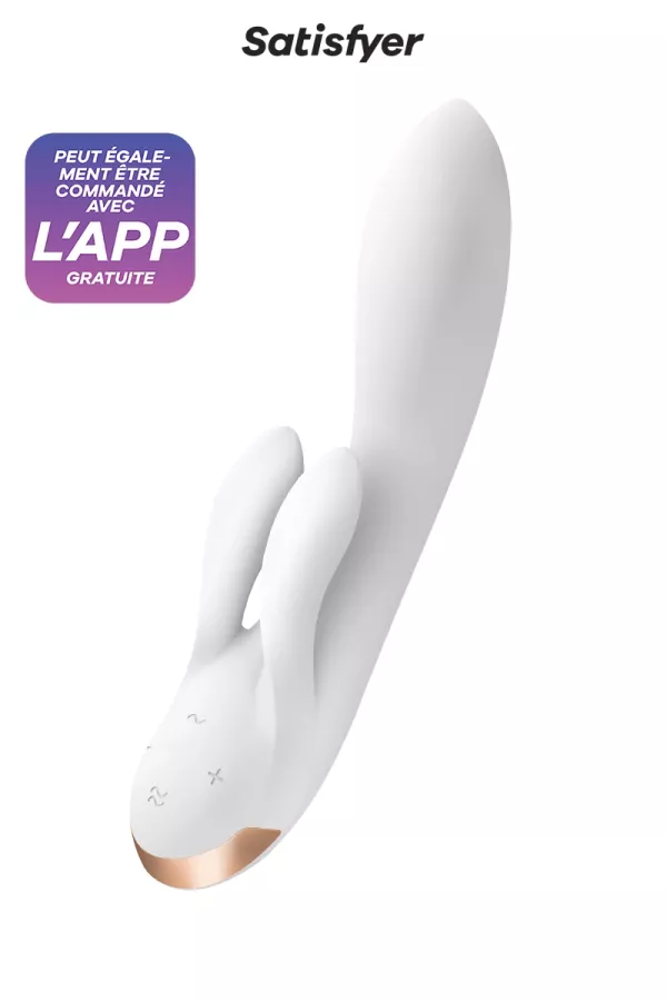 Double Flex verbundener Rabbit-Vibrator weiß Double Flex verbundener Rabbit-Vibrator weiß