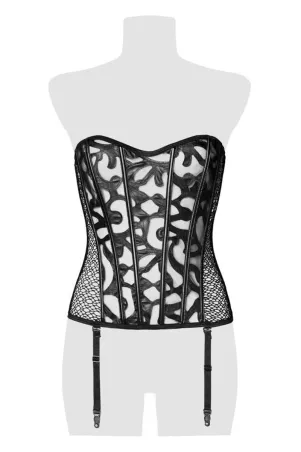 Strapless corset with suspenders