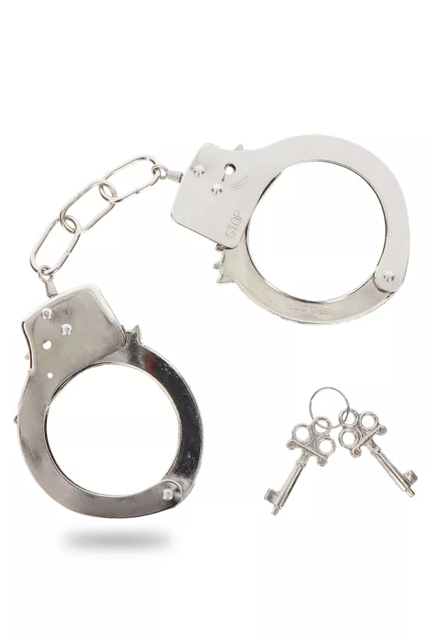 Handschellen aus silbernem Metall Handschellen aus silbernem Metall