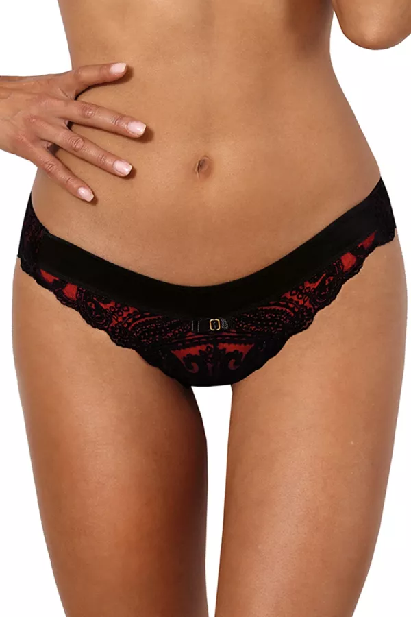 Red and black thong V-10048 Red and black thong V-10048