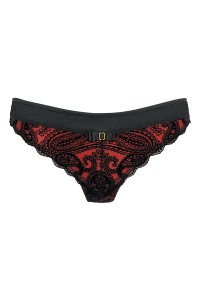 Roter und schwarzer String V-10048