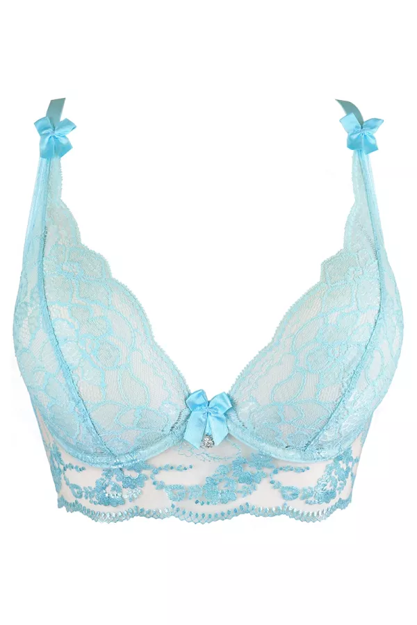 Blauer Spitzen-BH V-10121