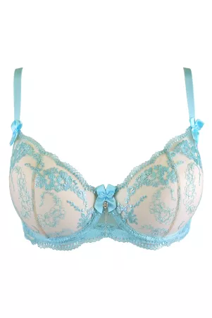 Blue lace bra V-10131