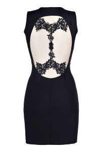 Schwarzes Kleid V-9209