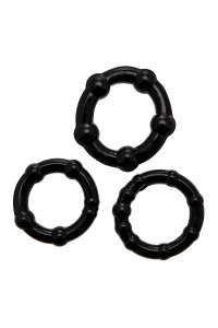 Set 3 Cockrings noir Babooom