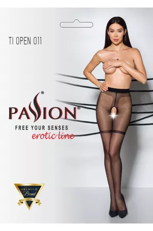 TI011 20 Denier offene Strumpfhose – schwarz