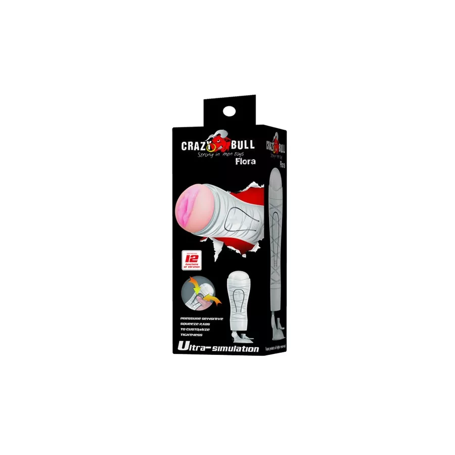 Masturbatore Crazy Bull Flora – Bocca realistica e vibrazione intensa