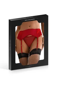 Porte-jarretelles en dentelle avec string rouge