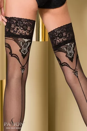 Self-fixing stockings ST108 Black