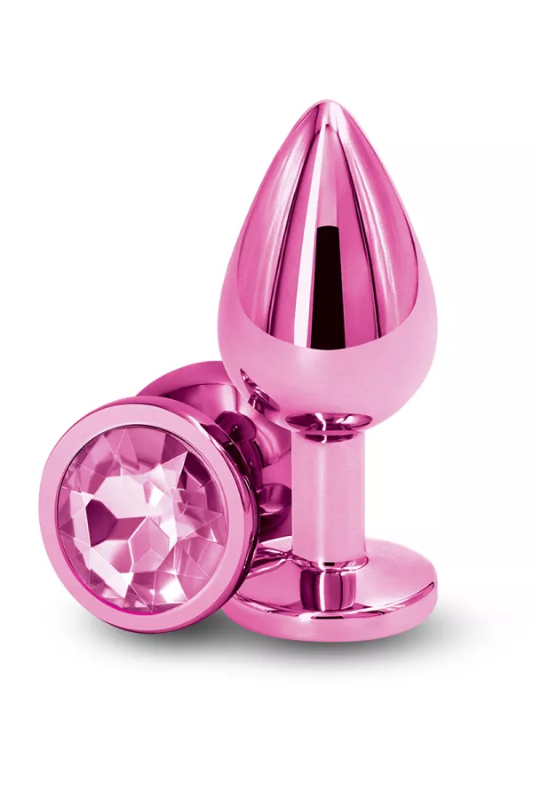 Plug bijou aluminium chromé rose M Plug bijou aluminium chromé rose M